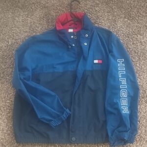 Tommy Hilfiger Blue and Red Windbreaker Jacket